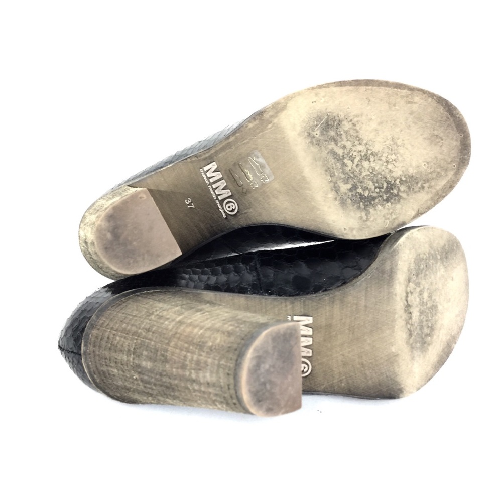 MM6 Maison Margiela Black Snakeskin Pumps - Picture 12 of 12